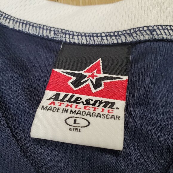 Alleson Athletic Girls Tennis Dress Uniform Size L (10/12) Blue White Jersey - Picture 6 of 9